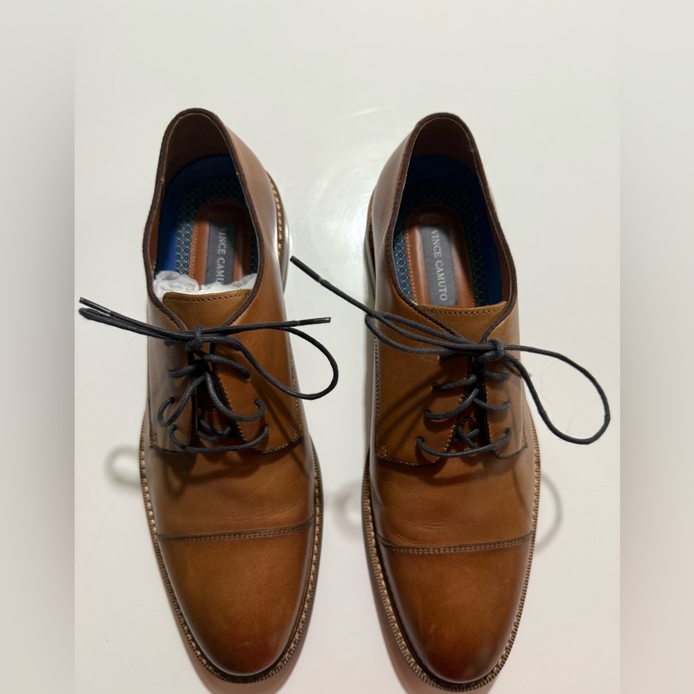 Vince Camuto Tan Leather Men's Oxfords